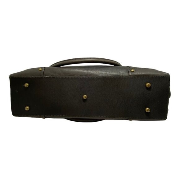 PB9 Solo Leather Padded Laptop Tote with Blue Organizer Pocket - Picture 4 of 7